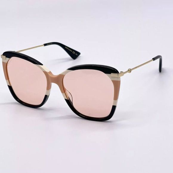Sale! New Gucci Women\'s 56mm Black and Beige Sunglasses!